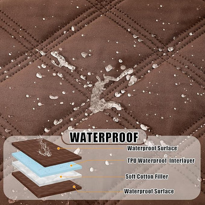 Smiry Waterproof Dog Bed Cover Blanket 40x70, Soft Reversible Pet Blanket, Washable Leakproof Cats Dogs Couch Cover for Sofa, Couch, Furniture, Brown/Brown