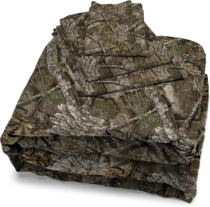 Northwest Realtree 4-Piece Twin Size Bed in a Bag Set, 1 Comforter, 1 Fitted Sheet, 1 Flat Sheet, 1 Pillowcase, All Seasons Bedding, APX Camo