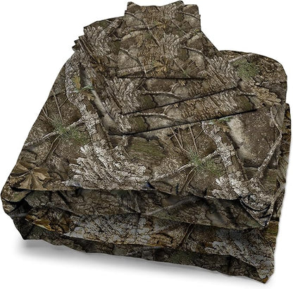 Northwest Realtree 4-Piece Twin Size Bed in a Bag Set, 1 Comforter, 1 Fitted Sheet, 1 Flat Sheet, 1 Pillowcase, All Seasons Bedding, APX Camo