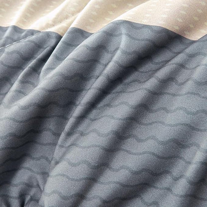 RYNGHIPY Full Size Comforter Set Beige Grey Striped Men Boys Bedding Set Soft All Season Down Alternative Comforter Bedding Sets (Full,Beige Grey)