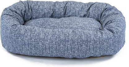 Majestic Pet 52 Inch Bagel Calming Dog Bed Washable – Cozy Soft Round Dog Bed with Spine Support for Dogs to Rest Their Head - Fluffy Donut Puppy Mat 52x35x11 (Inch) X-Large – Blue