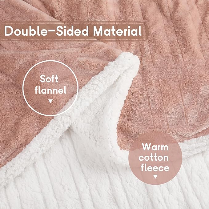 Heated Blanket Electric Blanket Full Size 72''x84'' with 9 Heating Levels, 1-10 Hour Auto Shut Off, Machine Washable, Flannel & Sherpa Soft Warming Blanket for Couch, Bed, Office - Cozy Pink