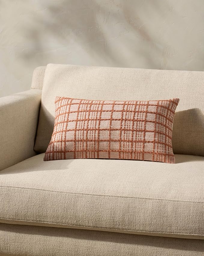 Loloi Magnolia Home by Joanna Gaines Liv Collection PMH0064 Rust 13'' x 21'' Cover w/Down Pillow