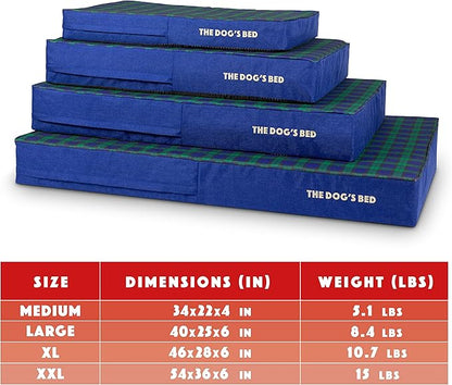 The Dog’s Bed Orthopedic Memory Foam Dog Bed Mattress, Oxford Fabric, Black Watch Tartan, M, 4 Inch