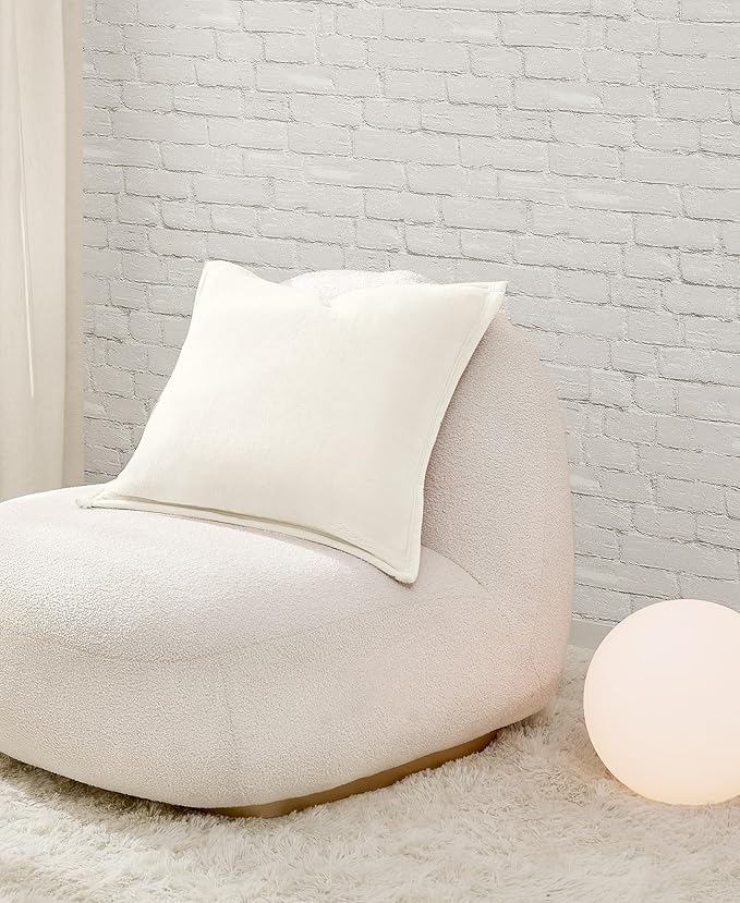 UGG Coco 2-Pack Decorative Pillows - Soft & Plush Throw Pillow Inserts with Throw Pillow Covers - Perfect for Sofa, Bed, Living Room Decor or Home Decor, 20" x 20", White Snow