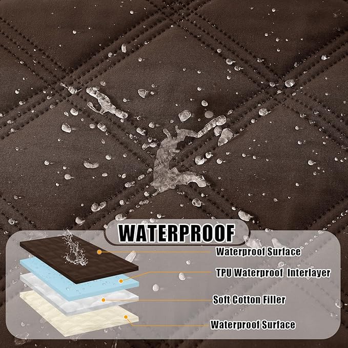 Smiry Waterproof Dog Bed Cover Blanket 30x70, Soft Reversible Pet Blanket, Washable Leakproof Cats Dogs Couch Cover for Sofa, Couch, Furniture, Chocolate/Beige