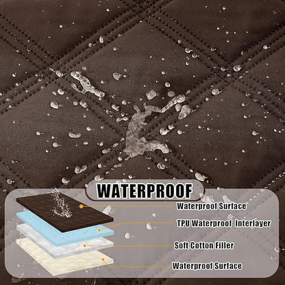 Smiry Waterproof Dog Bed Cover Blanket 40x50, Soft Reversible Pet Blanket, Washable Leakproof Cats Dogs Couch Cover for Sofa, Couch, Furniture, Chocolate/Beige