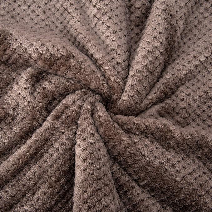 DW-Eagle Grey Plush Fleece Receiving Blanket for Dog, Cat, Couch, Travel - Warm, Soft, 32" x 40"