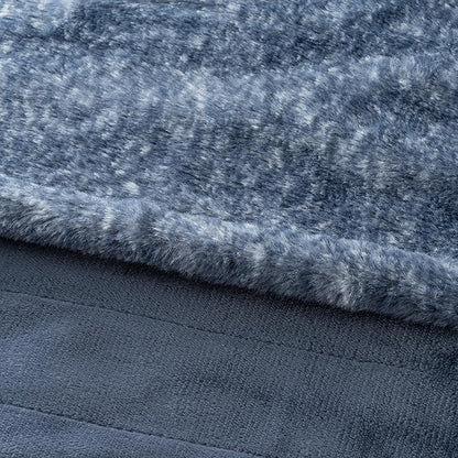 Berkshire Blanket Heated Throw Blanket, Grace Fur to Loftmink Reversible Electric Throw with 4 Heat Levels, Fast Heating Printed Throw for Couch and Bed, Auto Shut-Off Feature (50"x60")