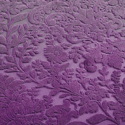 Sunshine Nicole Velvet Jacquard Comforter Set, Velvet Jacquard Face and Brushed Solid Microfiber Reverse, with Light Weight Soft Poly Fill, 3 Pieces Purple, Queen