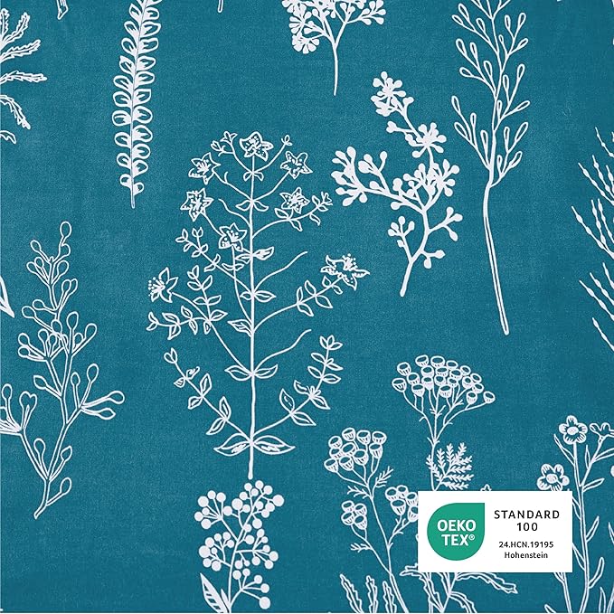 Bedsure King Comforter Set - Teal Blue Bed Set, 3 Pieces Cute Floral Bedding, 1 Soft Reversible Botanical Flowers Comforter and 2 Pillow Shams