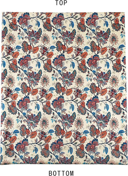 Chezmoi Collection Azura 3-Piece Floral Comforter Set King - Multicolor Blue Red Orange Cream Printed Microfiber Lightweight Bedding Set for All Season