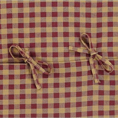Burgundy Check Primitive 16"x16" Pillow Red Cotton Square Home Decor