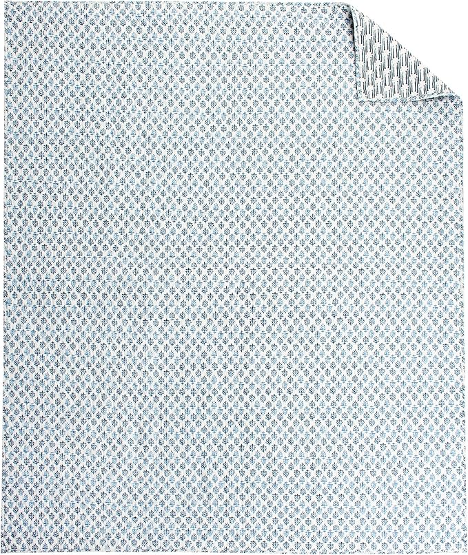 Levtex Home - Aditya - Throw - Medallion - Blue Navy and White - Quilted Throw (50x60in.) - Cotton