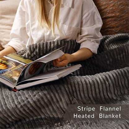 Heated Blanket Twin Size 62"x84",ETL Certification-6 Heating Levels Electric Blanket&1-10 Hour Auto Off,Machine Washable Heating Blanket (Grey)