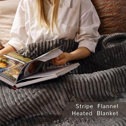 Heated Blanket Queen Size 84"x90",ETL Certification-6 Heating Levels Electric Blanket&1-10 Hour Auto Off,Heating Blanket with Dual Controller(Grey)