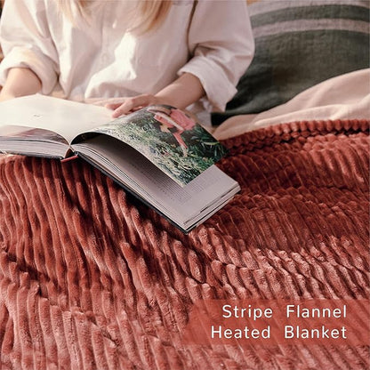 Heated Blanket King Size 100"x90",ETL Certification-6 Heating Levels Electric Blanket&1-10 Hour Auto Off,Heating Blanket with Dual Controller (RED)