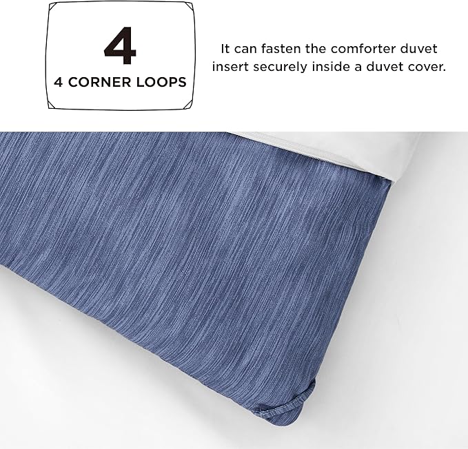 Bedsure King Size Comforter Set - Infinity Blue Soft Bedding for All Seasons, Cationic Dyed Bed Set, 3 Pieces, 1 King Size Comforter (104"x90") and 2 Pillow Shams (20"x36"+2")