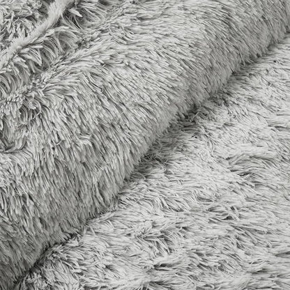 Lush Decor Emma Cozy Soft Fluffy Two Tone Faux Fur Comforter Set, Full/Queen, Gray - College Dorm Shaggy Plush Warm 3 Piece Bedding Set