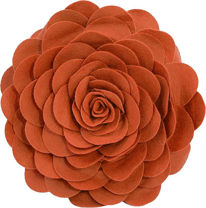 Fennco Styles Eva's Flower Garden Decorative Filled Throw Pillow 13" Round - Terracotta Floral Accent Pillow for Home, Couch, Bed, Living Room, Holiday and Office Décor