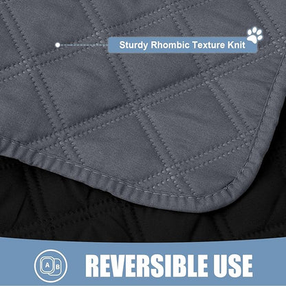 Smiry Waterproof Dog Bed Cover Pet Blanket, Soft Washable Dog Blanket for Furniture Bed Couch Sofa Reversible, Checkered (40"x50", Dark Grey/Black)