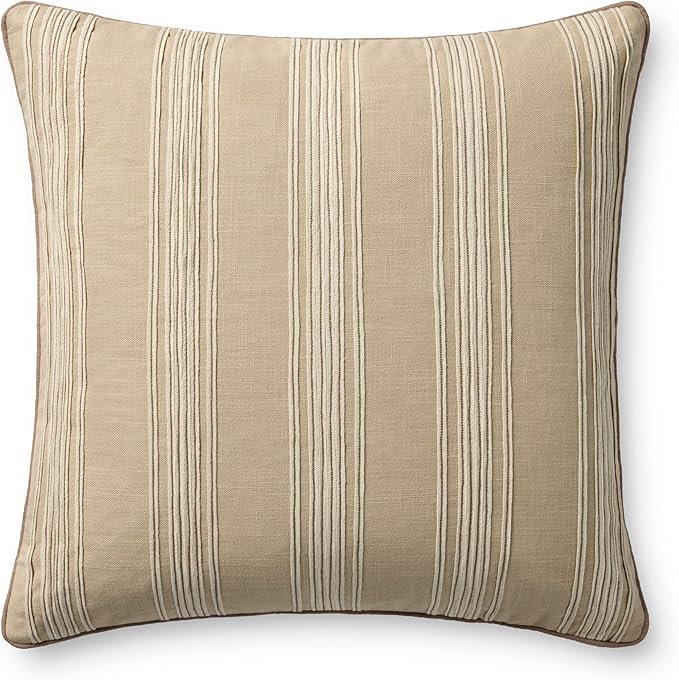 Loloi Chris Loves Julia Verona Collection PCJ0033 Natural 22'' x 22'' Cover w/Down Pillow
