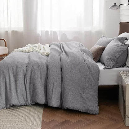 Bedsure Oversized Queen Comforter Set - Dark Grey Soft Bedding for All Seasons, Cationic Dyed Bed Set, 3 Pieces, 1 Oversized Queen Size Comforter (98"x98") and 2 Pillow Shams (20"x26"+2")