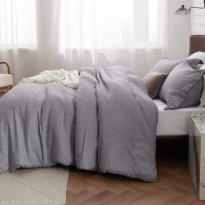 Bedsure Super King Comforter Set - Dark Grey Soft Bedding for All Seasons, Cationic Dyed Bed Set, 3 Pieces, 1 Super King Size Comforter (120"x120") and 2 Pillow Shams (20"x36"+2")