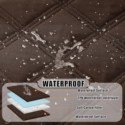 Smiry Waterproof Dog Bed Cover Blanket 30x53, Soft Reversible Pet Blanket, Washable Leakproof Cats Dogs Couch Cover for Sofa, Couch, Furniture, Chocolate/Chocolate