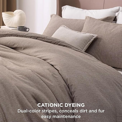 Bedsure Oversized Queen Comforter Set - Khaki Soft Bedding for All Seasons, Cationic Dyed Bed Set, 3 Pieces, 1 Oversized Queen Size Comforter (98"x98") and 2 Pillow Shams (20"x36"+2")