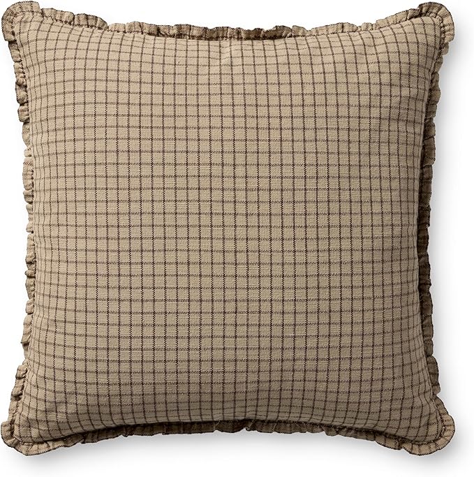 Loloi Chris Loves Julia Dinah Collection PCJ0012 Mushroom 22'' x 22'' Cover w/Down Pillow