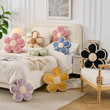 Flower Pillow Pink Flowers Shaped Cushion Decorative Daisy Pillow for Bed Couch Cute Throw Pillows