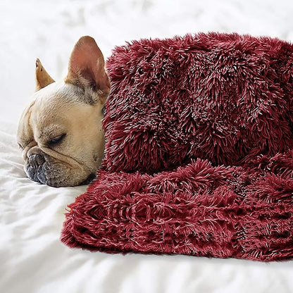 Pet Dog Bed Blankets, Fluffy Fleece Dog Throw Blankets Sleep Mat,Soft Puppy Blankets Cat Kitten, S M L XL,Fuzzy Reversible Sherpa Blanket for Bed, Couch, Sofa, Travel,Washable & Lightweight