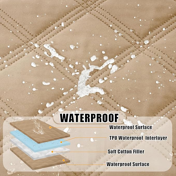 Smiry Waterproof Dog Bed Cover Blanket 52x82, Soft Reversible Pet Blanket, Washable Leakproof Cats Dogs Couch Cover for Sofa, Couch, Furniture, Camel/Camel