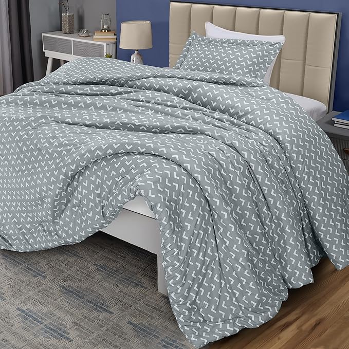 Twin Comforter Set 2 Piece Arrow White by Utopia Bedding Printed Comforters Twin Size Bedding Comforters Set Down Alternative Soft Bed Set 1 Comforter (64 x 88 inches) 1 Pillow Shams (20 x 26 inches)