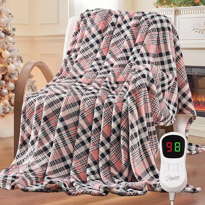 HomeMate Electric Blanket Heated Full Size - 72“x84“ Ultra Soft Cozy Flannel Heating Blanket with 10 Fast Heat Levels 8 Hours Auto Off Over-Heated Protection ETL Certification Keep Warm in Home Office