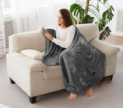 Utopia Bedding Fleece Blanket Throw Size Grey 300GSM Luxury Anti-Static Fuzzy Soft Microfiber Blanket for Couch, Sofa and Bed (50x60 Inch)