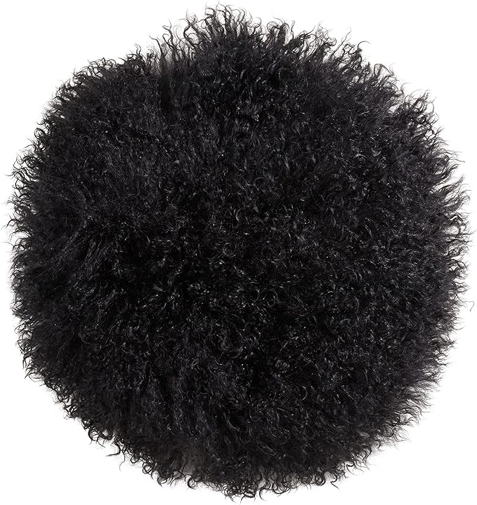 SARO LIFESTYLE Mongolian Lamb Fur Poly Filled Throw Pillow