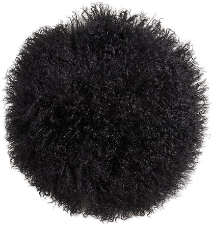 SARO LIFESTYLE Mongolian Lamb Fur Poly Filled Throw Pillow