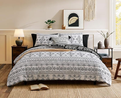 Geniospin King Size Comforter Set- 7 Pieces Boho Bed in a Bag, Western Bedding Set for All Seasons, Reversible Aztec Bedding, Lightweight Comforter Bed Set with Sheets, Pillowcases & Shams
