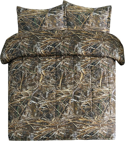 VISI-ONE Realtree Max-7 Camo Queen 3 Piece Comforter Set – Universal Outdoor Bedding, Rustic Farmhouse Décor for Nature & Wildlife Lover, Ideal for RV, Cabin, Lodge, Ranch, Farmhouse & Modern Space