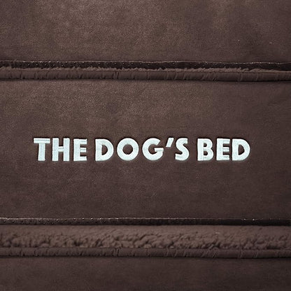 The Dog’s Bed Orthopedic Memory Foam Dog Bed with Bolsters,Plush Fabric, Brown Plush, S