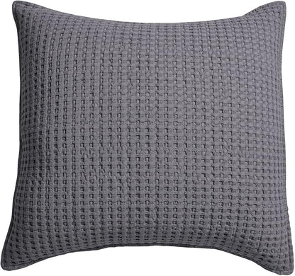 Levtex Home - Mills Waffle - Decorative Pillow - Poly Filled - Charcoal - Sham Size (20 x 20in.)