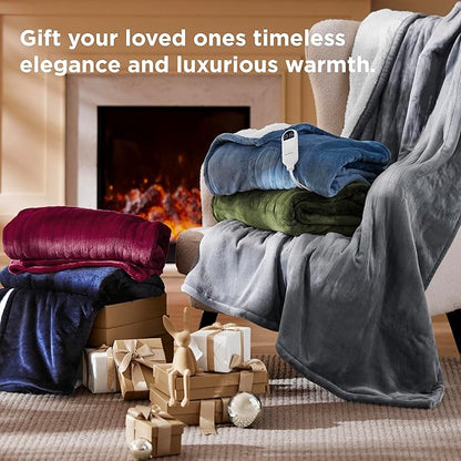 Bedsure Electric Blanket Twin - Soft Flannel Heated Blanket Twin Size, GentleSoft™ Fast Heating with 10 Time Settings & 6 Heat Settings, Warm Gift for Grandma (62x84 inches, Sage Green)