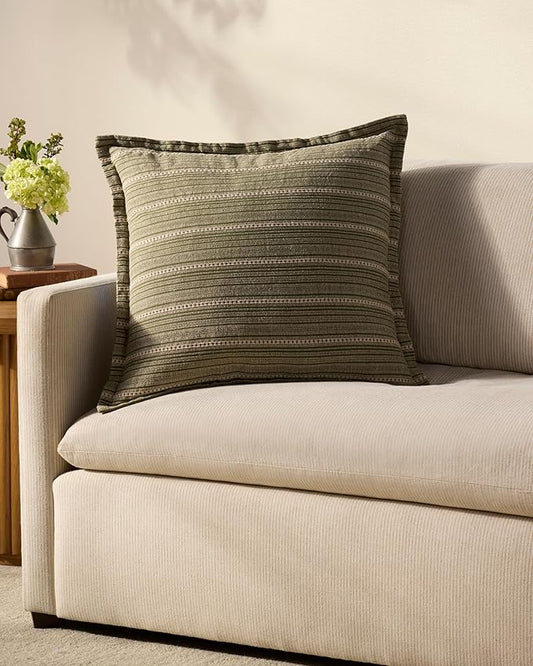 Loloi Chris Loves Julia Howie Collection PCJ0023 Green/Natural 22'' x 22'' Cover Only Pillow
