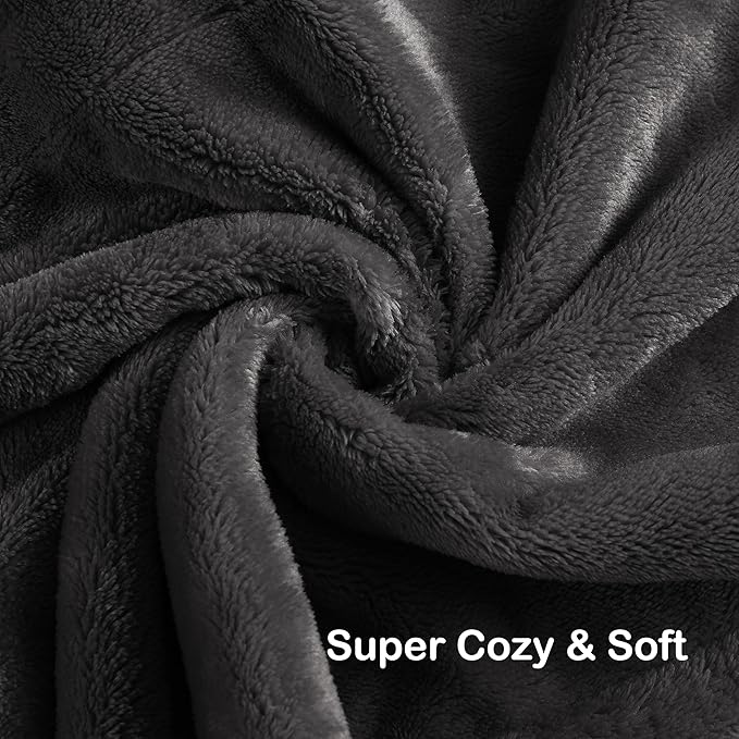 Electric Heated Blanket Queen Size 84"x90", Soft Plush Microplush for Bed, Dual Controllers & Heating Zones, 10Hs Auto Off & 4 Heating Levels, Machine Washable, Gifts for Family-Dark Gray