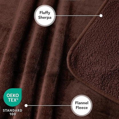 PetAmi Waterproof Dog Blanket Sherpa Fleece, Pet Small Medium Dogs, Reversible Large Cat Throw Bed Couch Sofa Furniture Protector, Soft Plush Microfiber (Medium 29x40, Brown), (29x40)