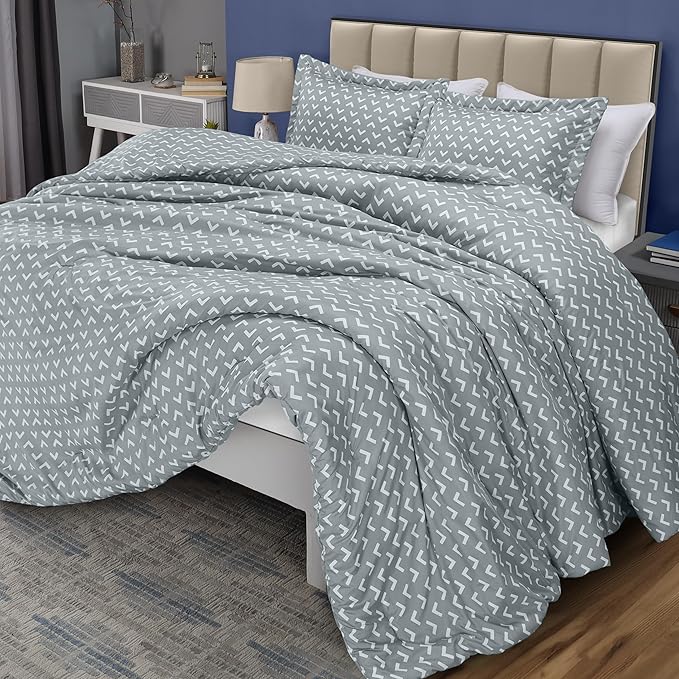 King Comforter Set 3 Piece Arrow White by Utopia Bedding Printed Comforters King Size Bedding Comforters Set Down Alternative Soft Bed Set 1 Comforter(90 x 102 inches) 2 Pillow Shams(20 x 36 inches)