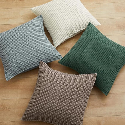 Levtex Home - Mills Waffle - Decorative Pillow - Poly Filled - Chambray - Sham Size (20 x 20in.)