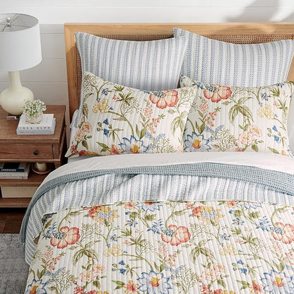 Levtex Home - Maileen - Euro Sham Set of 2 - Plaid - Blue and White - (26x26in.), No Insert - Cotton
